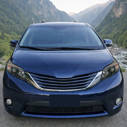 Ronnin - Compatible con Toyota Sienna 2011-2020 Par de conjuntos de faros delanteros halógenos de repuesto | Negro