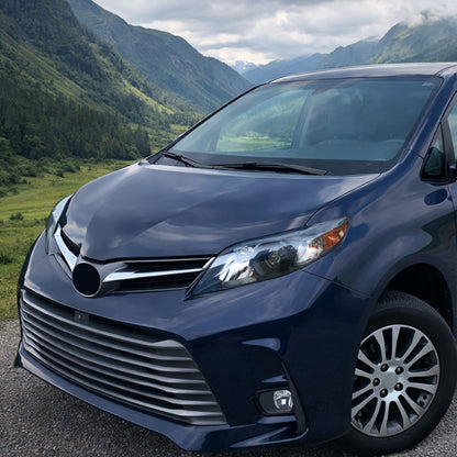 Ronnin - Compatible con Toyota Sienna 2011-2020 Par de conjuntos de faros delanteros halógenos de repuesto | Negro