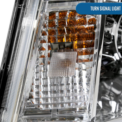 Ronnin - Fits 2005-2011 Toyota Tacoma LED Tube Projector Headlights Assembly Head Lamps Replacement Pair | Chrome