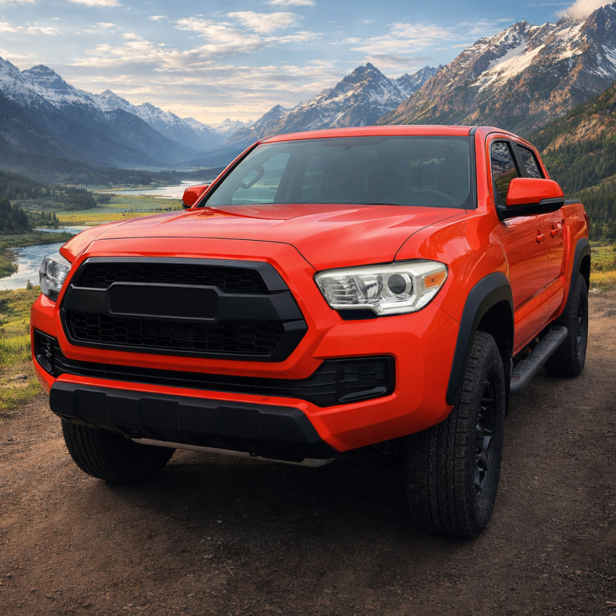 Ronnin - Se adapta a Toyota Tacoma de 2016-2023 Par de montaje de repuesto de faros de proyector halógenos | Cromado