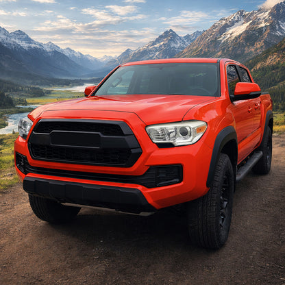 Ronnin - Se adapta a Toyota Tacoma de 2016-2023 Par de montaje de repuesto de faros de proyector halógenos | Cromado