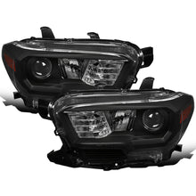 Ronnin - Compatible con el juego de faros delanteros halógenos con proyector de repuesto para Toyota Tacoma 2016-2023 | Negros