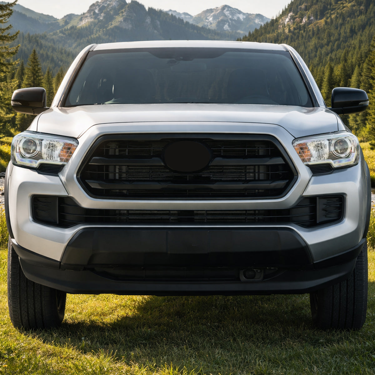 Ronnin - Se adapta a la Toyota Tacoma 2016-2023 Ensamblaje de reemplazo de faros de proyector halógenos Lado del pasajero | Cromo
