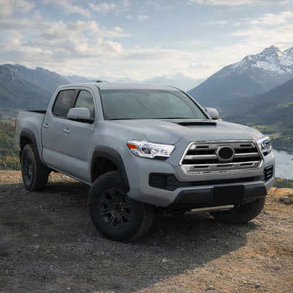 Ronnin - Conjunto de faros delanteros con proyector halógeno de tubo LED de repuesto mejorado para Toyota Tacoma 2016-2023 | Cromo