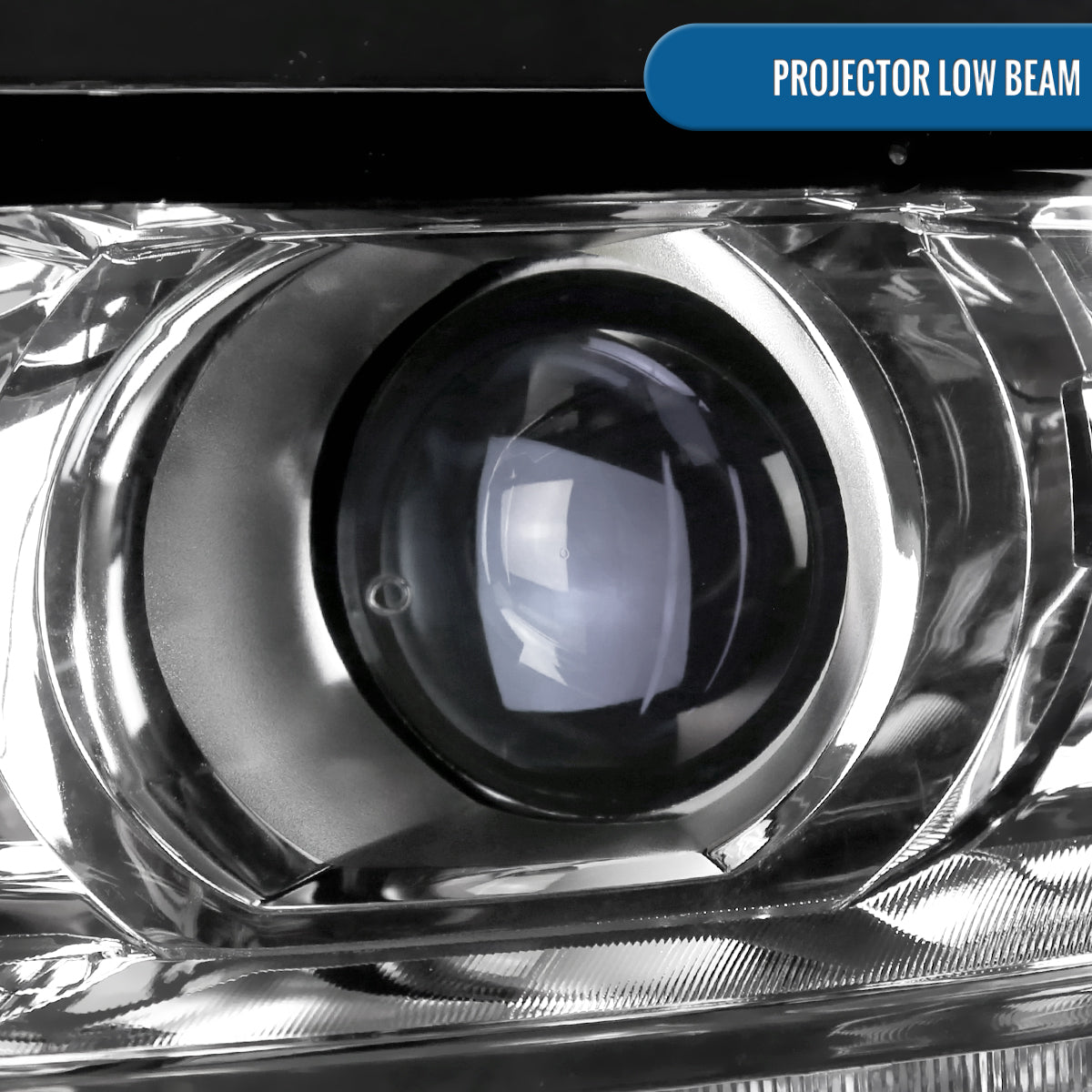 Ronnin - Se adapta a Chevy Tahoe Suburban 3500HD 2015-2020 Mejora de reemplazo Tubo de luz diurna LED Faros de proyector halógenos Ensamblaje Par | Cromado