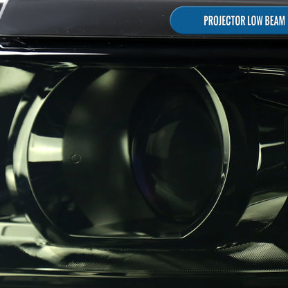 Ronnin - Compatible con Chevy Tahoe Suburban 3500HD 2015-2020 Mejora Reemplazo Tubo de Luz LED de Circulación Proyector Halógeno Conjunto de Faros Par | Ahumado