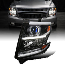 Ronnin - Compatible con Chevy Tahoe Suburban 3500HD 2015-2020, actualización de reemplazo, conjunto de faros delanteros con proyector halógeno y tubo de luz diurna LED, lado del conductor | Negro