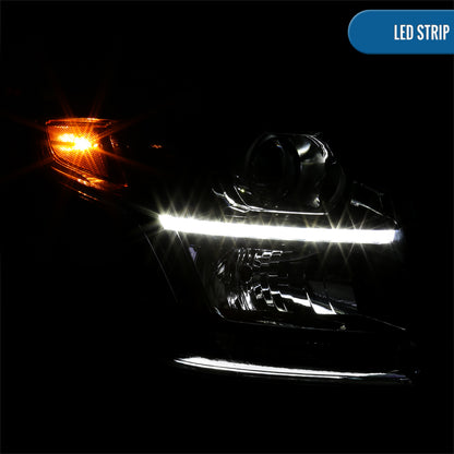 Ronnin - Compatible con Chevy Tahoe Suburban 3500HD 2015-2020 Mejora de reemplazo de conjunto de faros delanteros con proyector halógeno y tubo de luz LED diurna Lado del pasajero | Negro