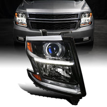 Ronnin - Compatible con Chevy Tahoe Suburban 3500HD 2015-2020 Mejora de reemplazo de conjunto de faros delanteros con proyector halógeno y tubo de luz LED diurna Lado del pasajero | Negro