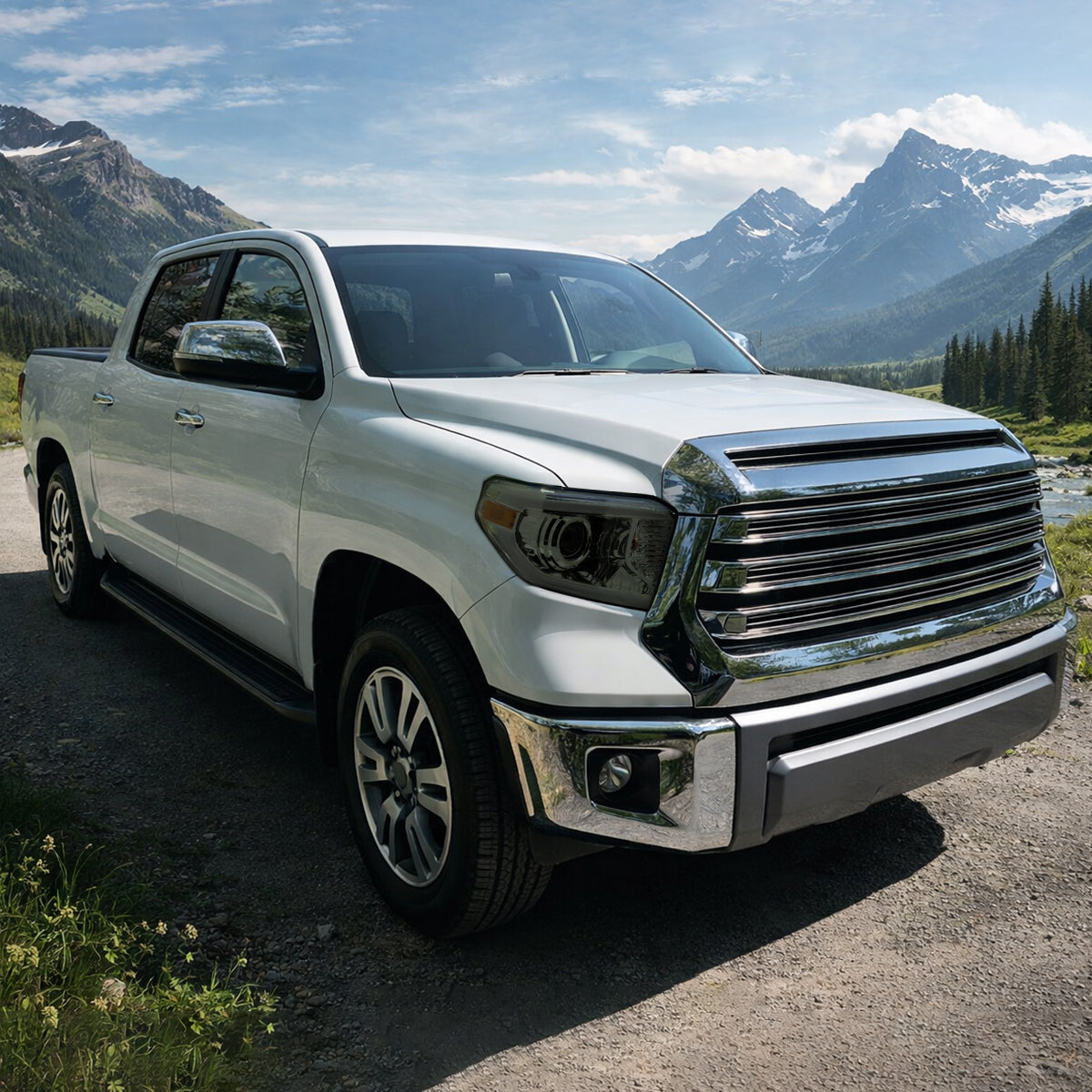 Ronnin - Compatible con Toyota Tundra 2014-2021, Luces Delanteras Tipo Proyector Halógeno Mejoradas con Señales de Giro LED Secuenciales de Doble Color (Switchback) | Par | Ahumado
