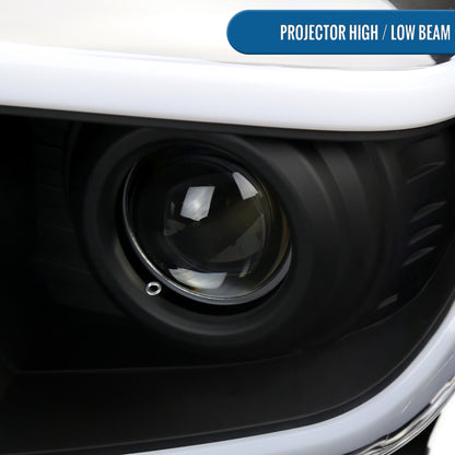 Ronnin - Compatible con Toyota Tundra 2014-2021, Luces Delanteras Proyector Halógenas de Repuesto Mejoradas con LED Secuenciales de Señales de Giro Switchback, Par | Negro