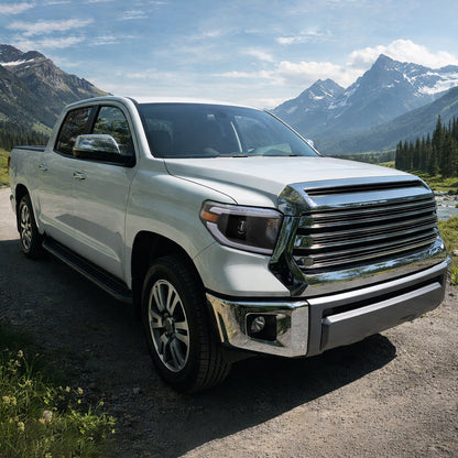 Ronnin - Compatible con Toyota Tundra 2014-2021, Luces Delanteras Proyector Halógenas de Repuesto Mejoradas con LED Secuenciales de Señales de Giro Switchback, Par | Negro