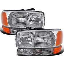 Ronnin - Compatible con GMC Sierra 1500 2500 3500 Classic Yukon XL 1500 2500 de 1999-2007. Conjunto de faros delanteros y luces de parachoques de repuesto, par | Cromado