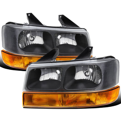 Ronnin - Faros de repuesto + Montaje de luces de parachoques (par) para Chevy Express GMC Savana 2003-2023 | Negro