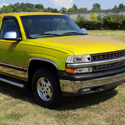 Ronnin - Compatible con Chevy Silverado 1500 2500 1999-2002, Suburban 1500 2500 Tahoe 2000-2006 | Par de ensamblaje de faros delanteros + luces de parachoques de repuesto | Cromado