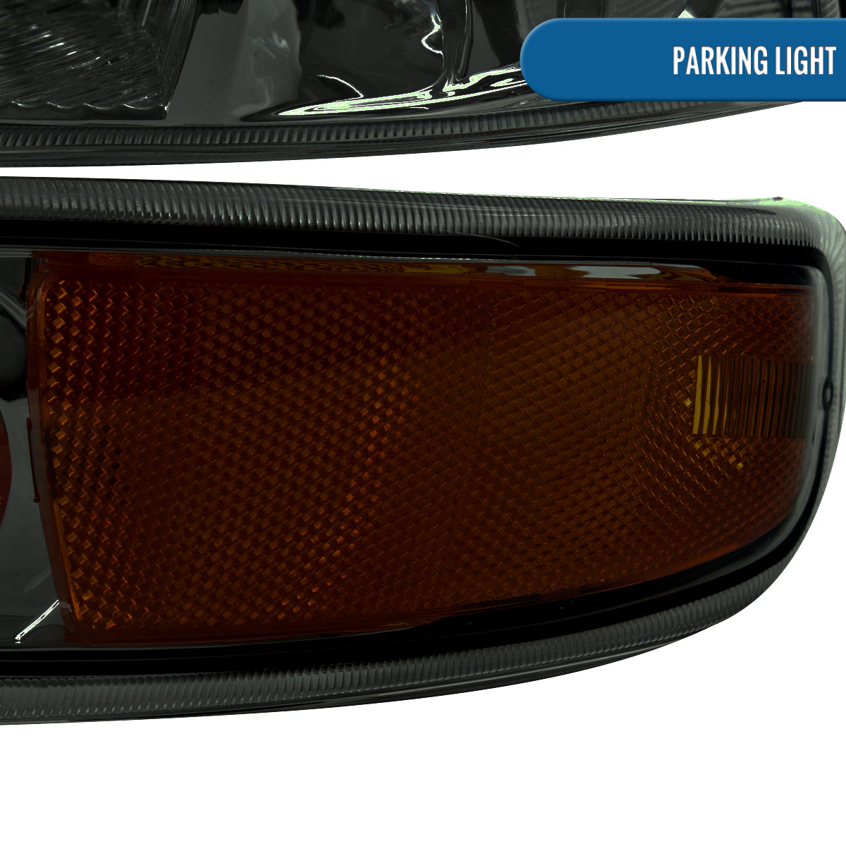 Ronnin - Fits 1999-2002 Chevy Silverado 1500 2500 2000-2006 Suburban 1500 2500 Tahoe  Factory Replacement Headlights + Bumper Lights Assembly Pair | Smoke