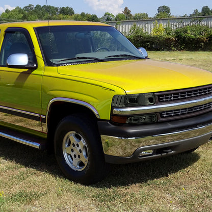 Ronnin - Fits 1999-2002 Chevy Silverado 1500 2500 2000-2006 Suburban 1500 2500 Tahoe  Factory Replacement Headlights + Bumper Lights Assembly Pair | Smoke