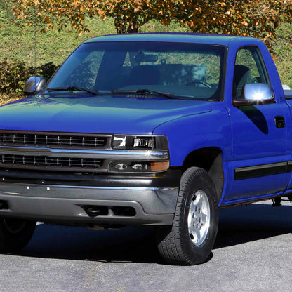 Ronnin - Fits 1999-2002 Chevy Silverado 1500 2500 2000-2006 Suburban 1500 2500 Tahoe  Factory Replacement Headlights + Bumper Lights Assembly Pair | Black