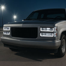 Ronnin - Fits 1994-1999 GMC C10 C/K Suburban Sierra Yukon LED Running Tube Lights Headlights + Corner Bumper Parking Lamps Replacement Set Pair | Chrome