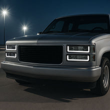 Ronnin - Fits 1994-1999 GMC C10 C/K Suburban Sierra Yukon LED Running Tube Lights Headlights + Corner Bumper Parking Lamps Replacement Set Pair | Smoke