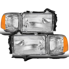 1994-2002 Dodge Ram 1500 2500 3500  Replacement Headlights + Corner Lights Assembly Pair | Chrome