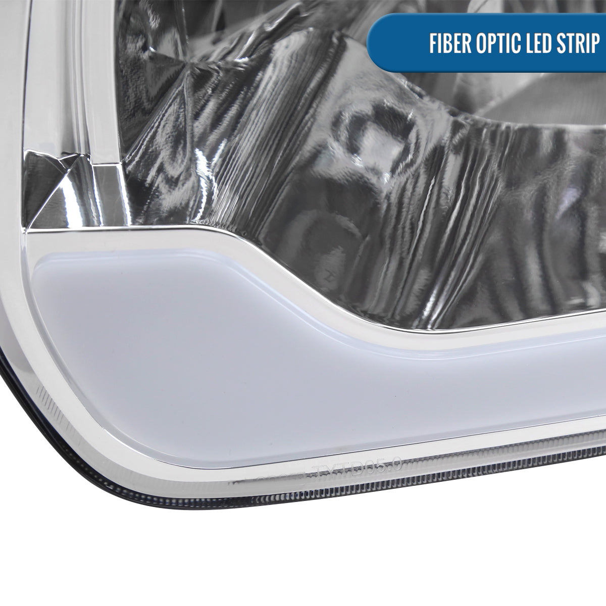 Ronnin - Fits 2005-2006 Toyota Tundra 2005-2007 Sequoia Upgraded LED Running Tube Lights Headlights + Corner Lights Replacement Assembly Pair | Chrome