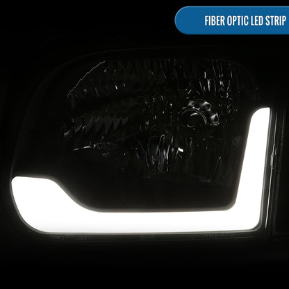 Ronnin - Fits 2005-2006 Toyota Tundra 2005-2007 Sequoia Upgraded LED Running Tube Lights Headlights + Corner Lights Replacement Assembly Pair | Black