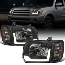 Ronnin - Fits 2005-2006 Toyota Tundra 2005-2007 Sequoia Upgraded LED Running Tube Lights Headlights + Corner Lights Replacement Assembly Pair | Black