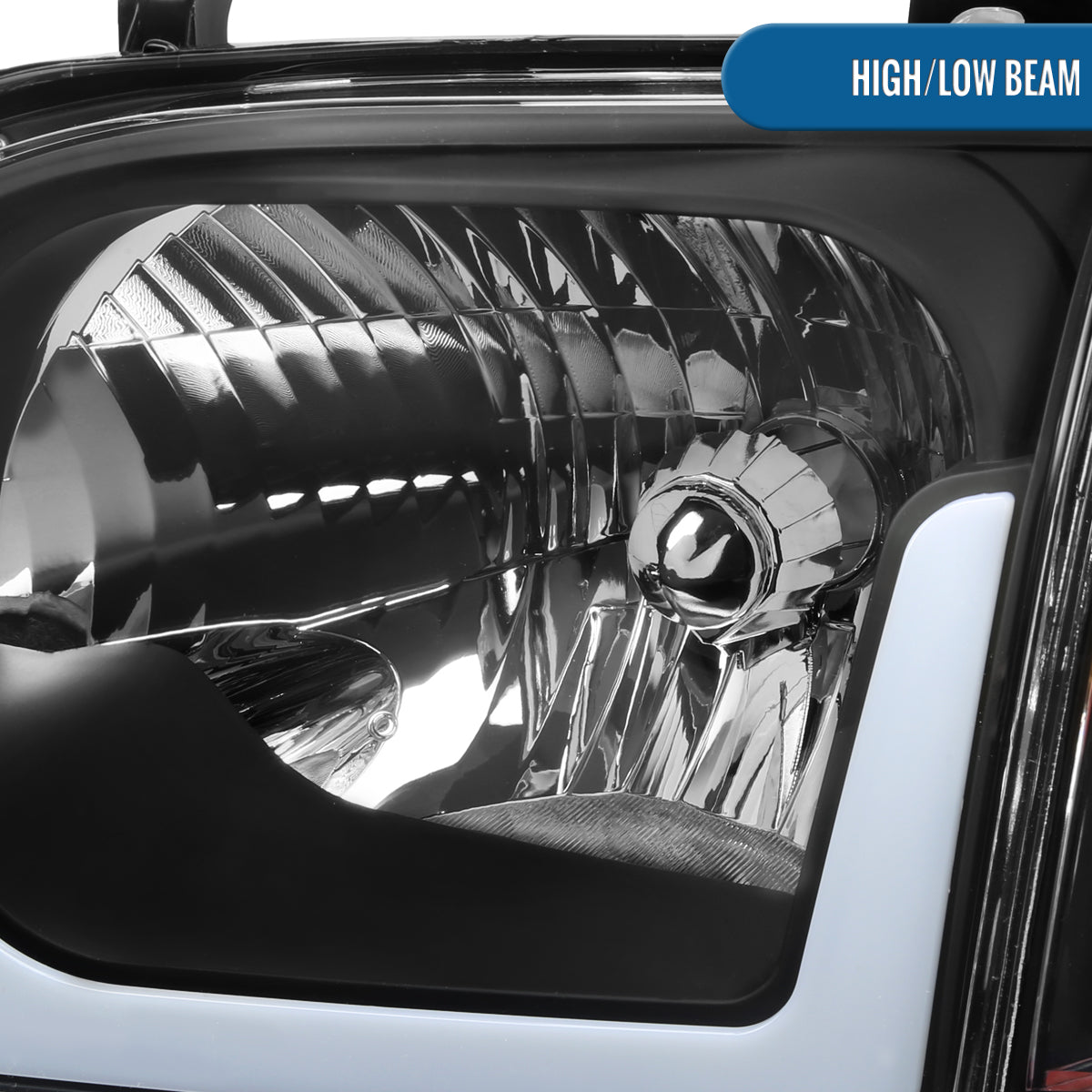 Ronnin - Compatible con Toyota Tundra 2005-2006, Sequoia 2005-2007, mejora de repuesto de luces de circulación diurna LED con intermitentes secuenciales, faros delanteros y conjunto de luces de esquina (par) | Negro