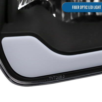 Ronnin - Compatible con Toyota Tundra 2005-2006, Sequoia 2005-2007, mejora de repuesto de luces de circulación diurna LED con intermitentes secuenciales, faros delanteros y conjunto de luces de esquina (par) | Negro