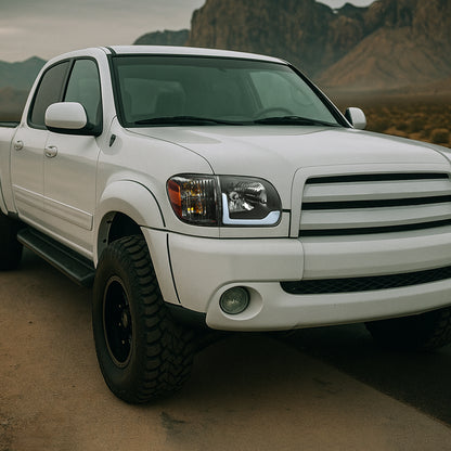 Ronnin - Compatible con Toyota Tundra 2005-2006, Sequoia 2005-2007, mejora de repuesto de luces de circulación diurna LED con intermitentes secuenciales, faros delanteros y conjunto de luces de esquina (par) | Negro