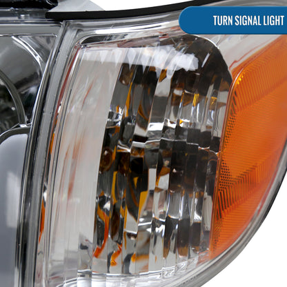 Ronnin - Compatible con Toyota Tundra 2005-2006 y Sequoia 2005-2007, mejora de repuesto de luces de circulación diurna LED secuenciales con intermitentes, faros delanteros y conjunto de luces de esquina, par | Cromo
