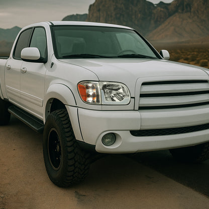 Ronnin - Compatible con Toyota Tundra 2005-2006 y Sequoia 2005-2007, mejora de repuesto de luces de circulación diurna LED secuenciales con intermitentes, faros delanteros y conjunto de luces de esquina, par | Cromo
