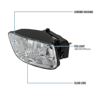 2002-2009 Chevy Trailblazer 2003-2008 Isuzu Ascender Fog Lights Assembly Pair | Chrome