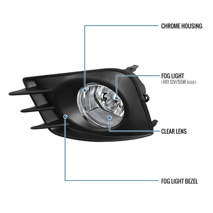 2011-2013 Scion tC Fog Lights Pair | Chrome