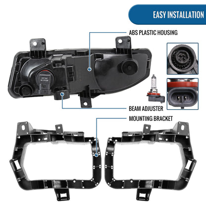 2017-2019 Nissan Versa Note Fog Lights Hatchback Assembly Pair | Chrome
