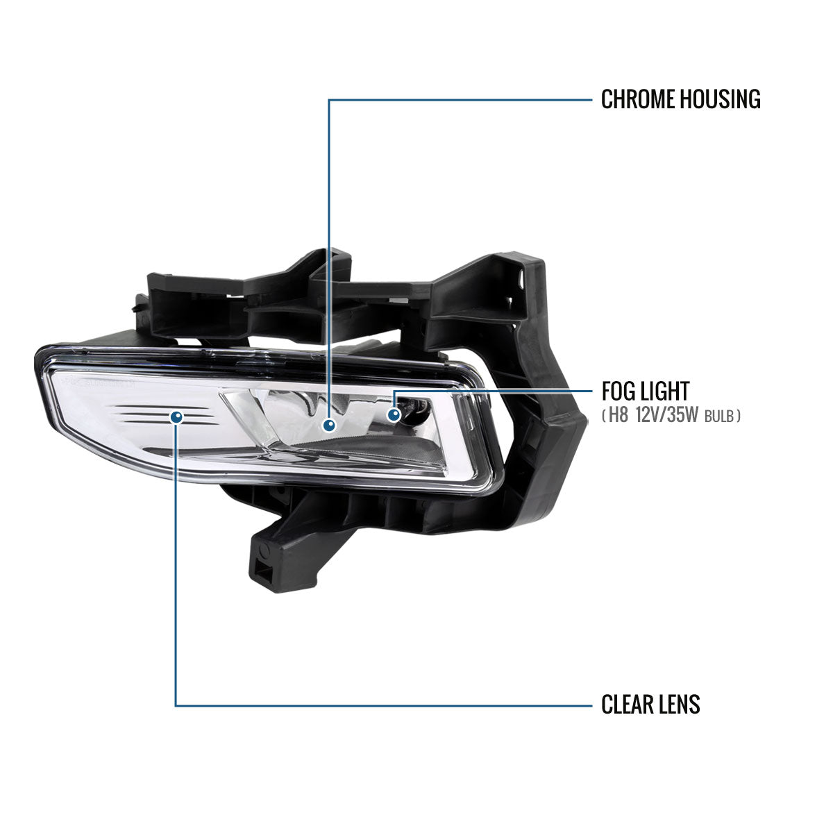 2017-2019 Nissan Versa Note Fog Lights Hatchback Assembly Pair | Chrome