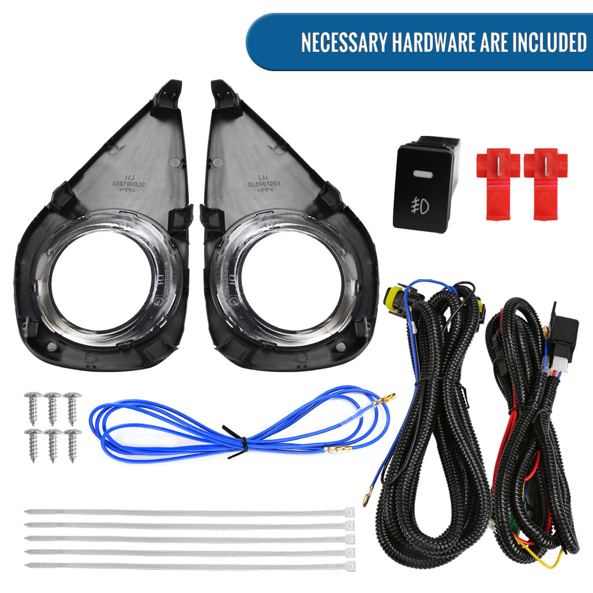 2015-2017 Toyota Yaris Fog Lights Assembly Pair | Chrome