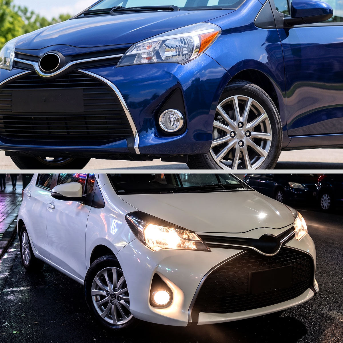 2015-2017 Toyota Yaris Fog Lights Assembly Pair | Chrome