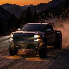 2014-2015 Chevy Silverado 1500 Upgrade LED DRL Dual Halogen Projector Headlights Pair | Black Trim