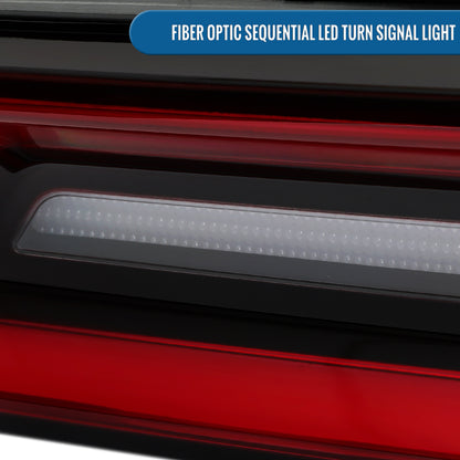2008-2014 Dodge Challenger Upgrade Full LED Sequential Turn Signals Tail Lights Assembly Pair | Black