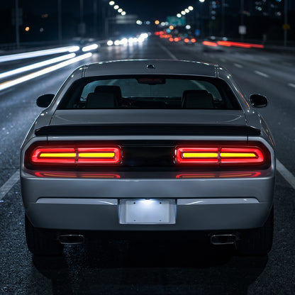 2008-2014 Dodge Challenger Upgrade Full LED Sequential Turn Signals Tail Lights Assembly Pair | Black