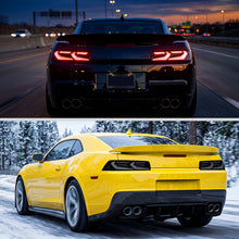 2014-2015 Chevy Camaro C8-Inspired Upgrade Full LED Tail Lights Animated Startup Assembly Pair | Black Smoke