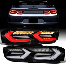 2019-2024 Chevy Camaro C8-Inspired Upgrade Full LED Sequential Turn Signals Tail Lights Assembly Pair | Black