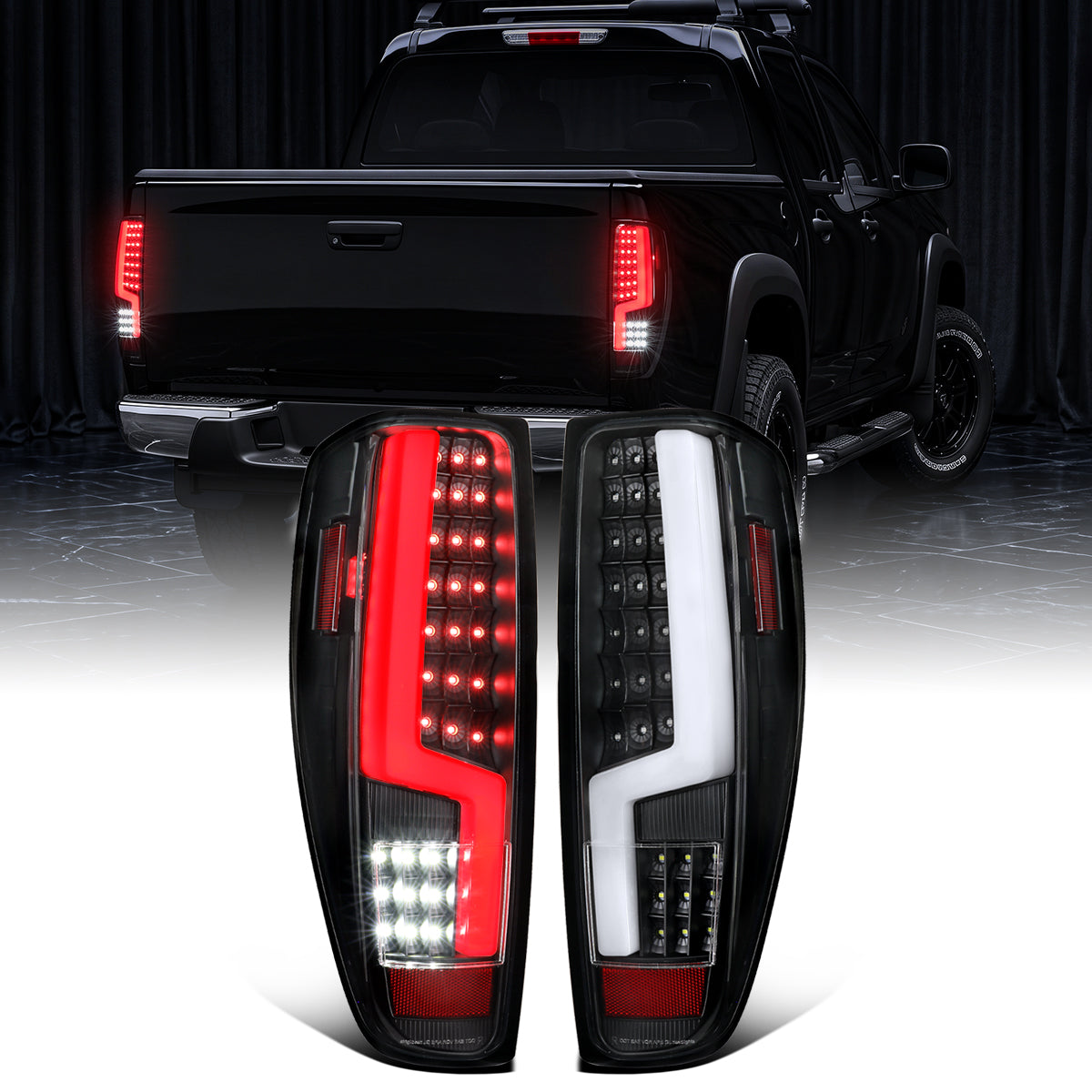 2004-2012 Chevy Colorado GMC Canyon Tail Lights Pair | Black