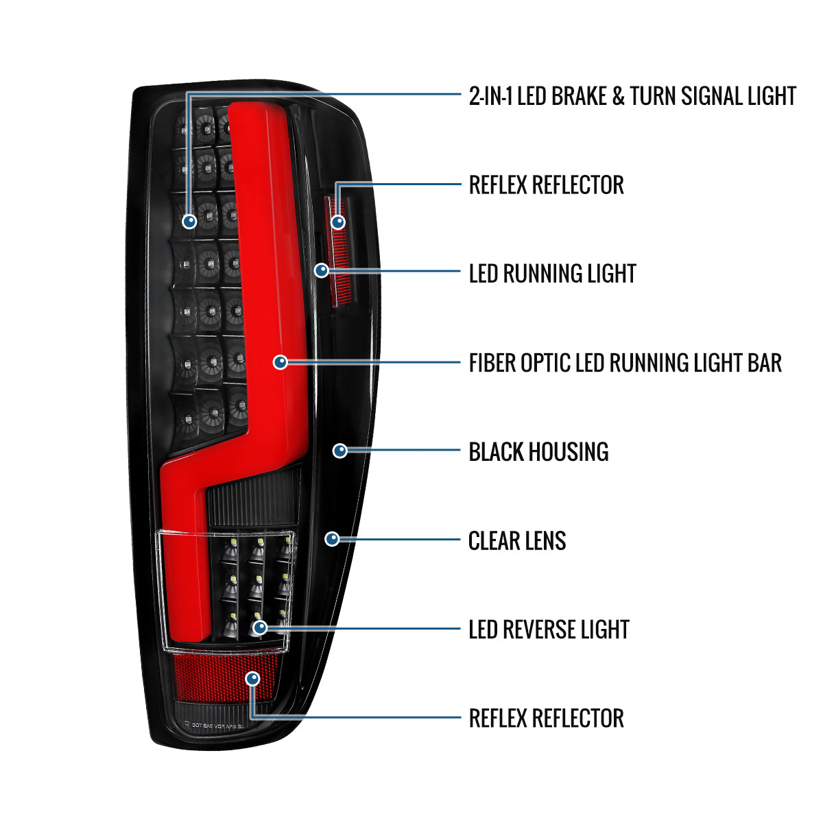 2004-2012 Chevy Colorado GMC Canyon Tail Lights Pair | Black