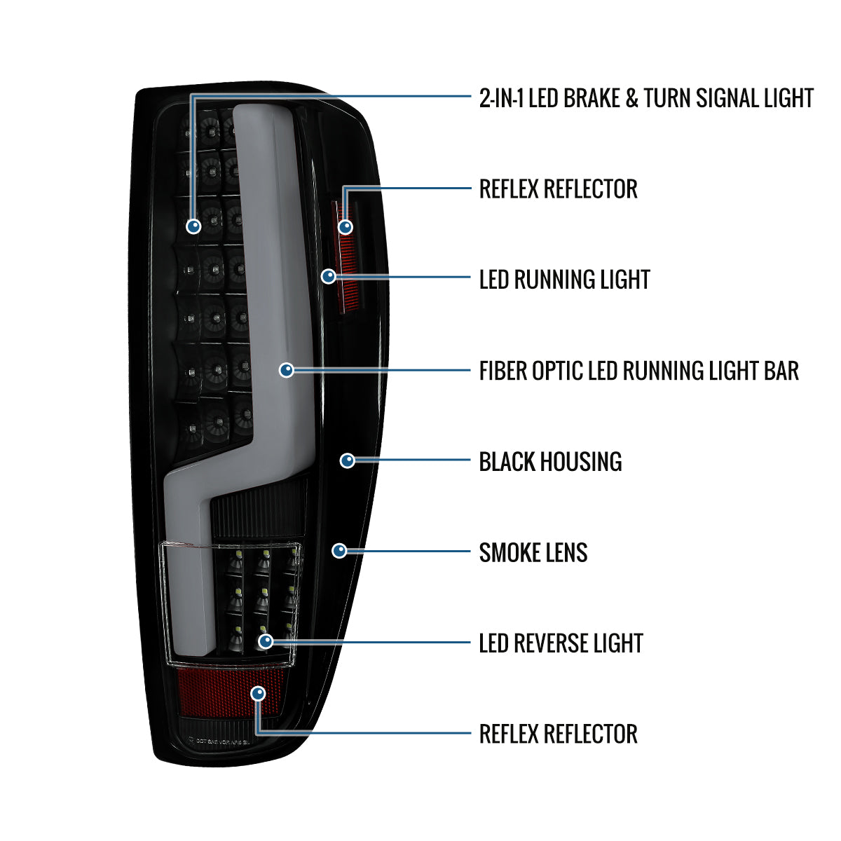 2004-2012 Chevy Colorado GMC Canyon Tail Lights Pair | Black Smoke