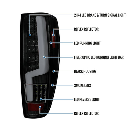 2004-2012 Chevy Colorado GMC Canyon Tail Lights Pair | Black Smoke