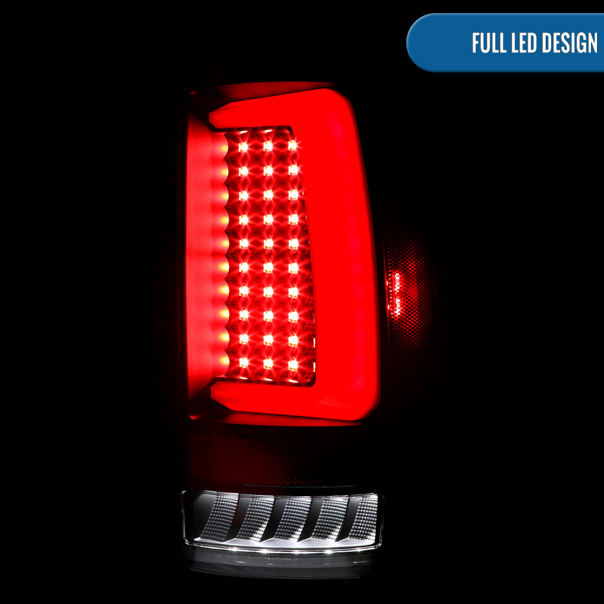 2000-2006 GMC Yukon Chevy Suburban Tahoe Full LED Tail Lights Pair | Black