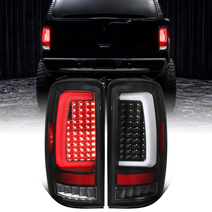 2000-2006 GMC Yukon Chevy Suburban Tahoe Full LED Tail Lights Pair | Black